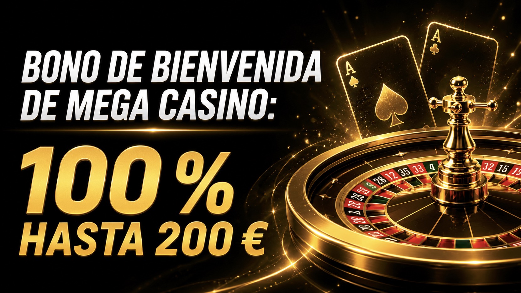 Bono de bienvenida de Mega Casino (2026): 100 % hasta 200 € + 25 tiradas gratis