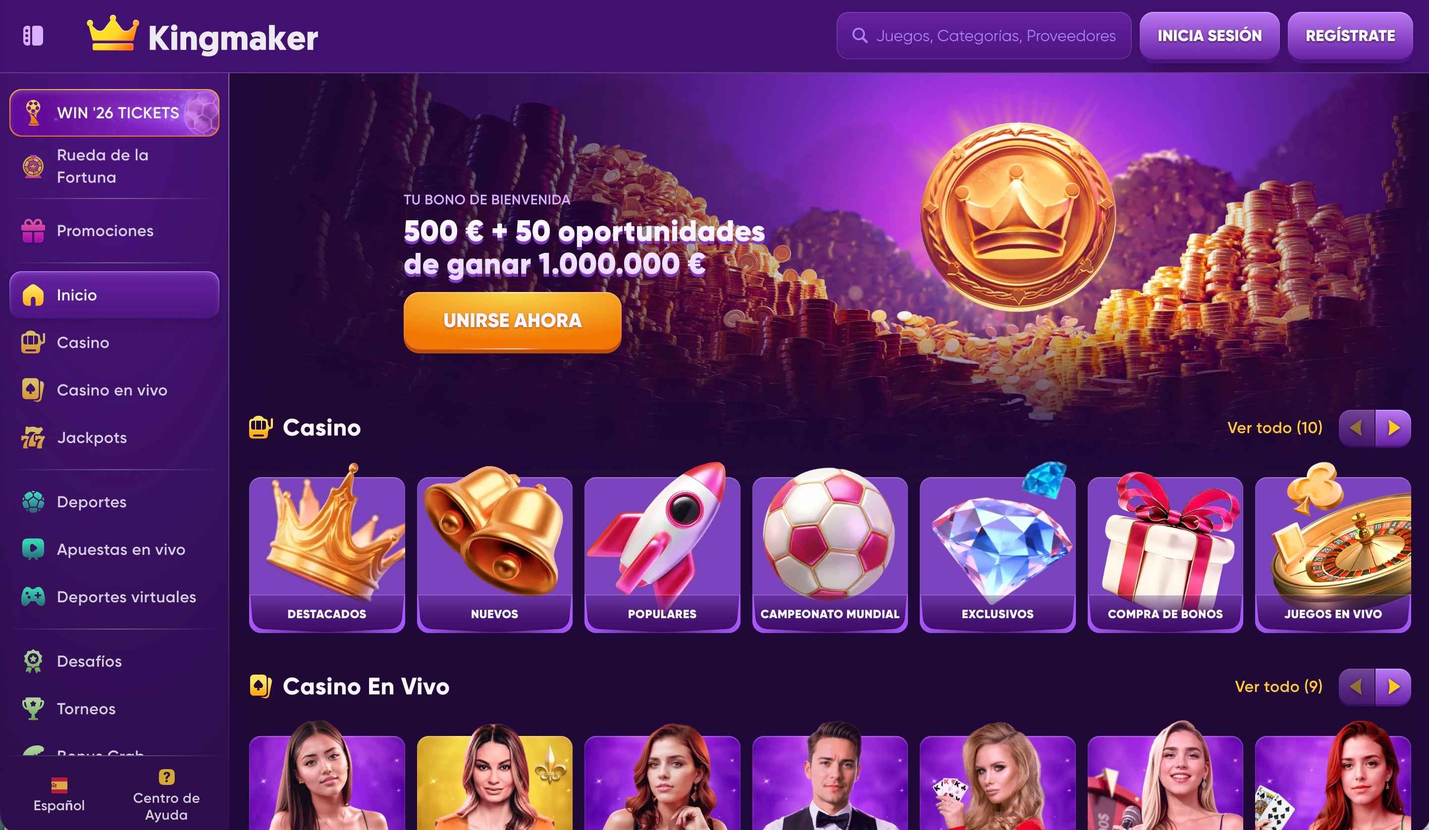 Reseña del casino KingMaker (2026)