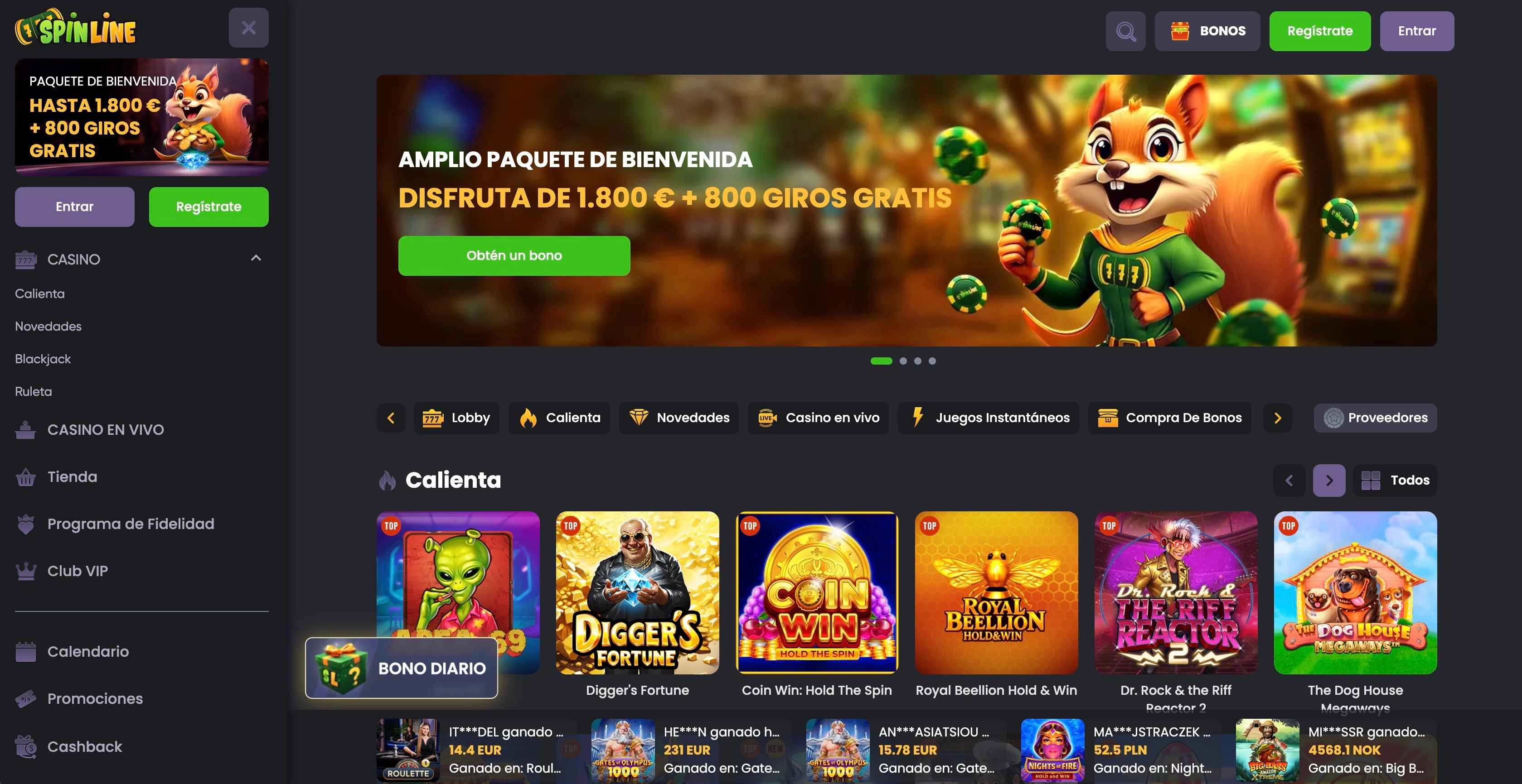 Reseña del casino Spinline (2026)