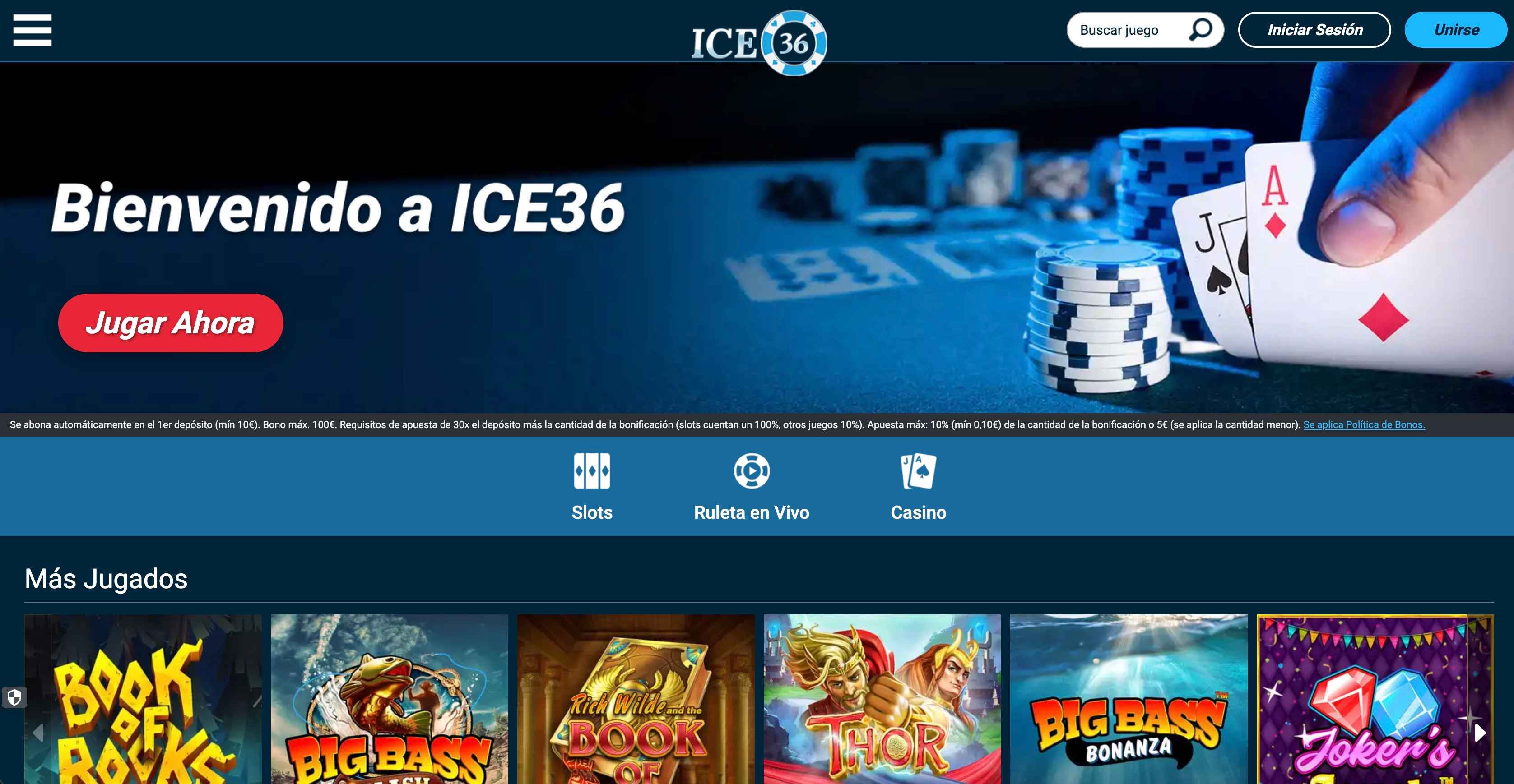 Reseña del casino ICE36 (2026)